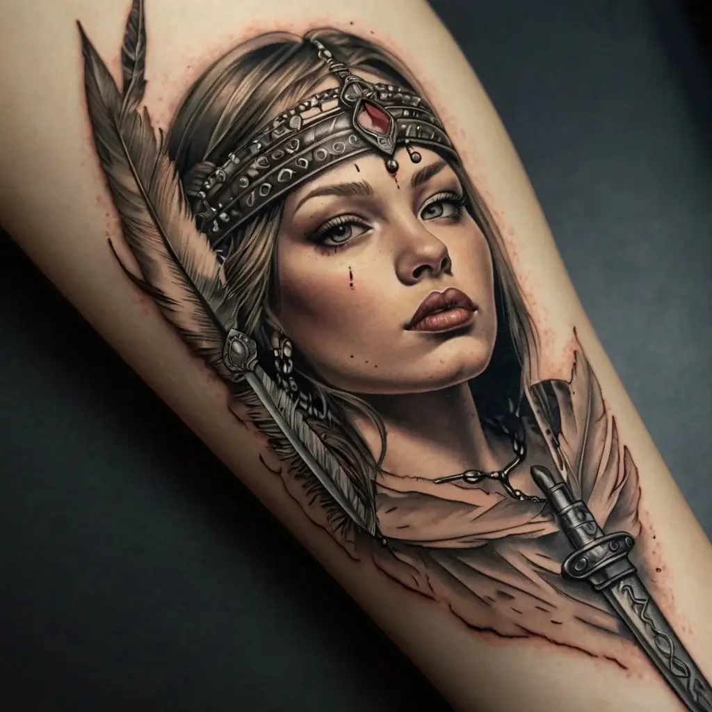 Feminine sword tattoos (10)