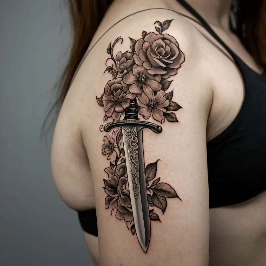 Feminine sword tattoos (13)