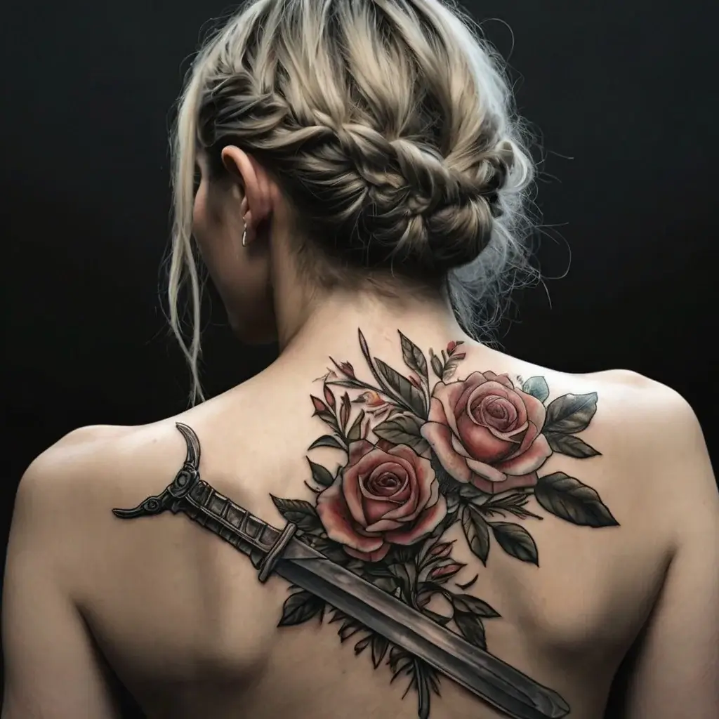 Feminine sword tattoos (17)