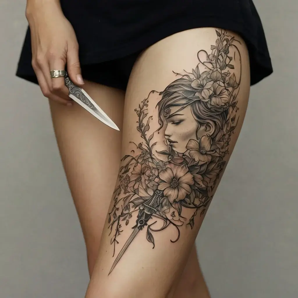 Feminine sword tattoos (21)