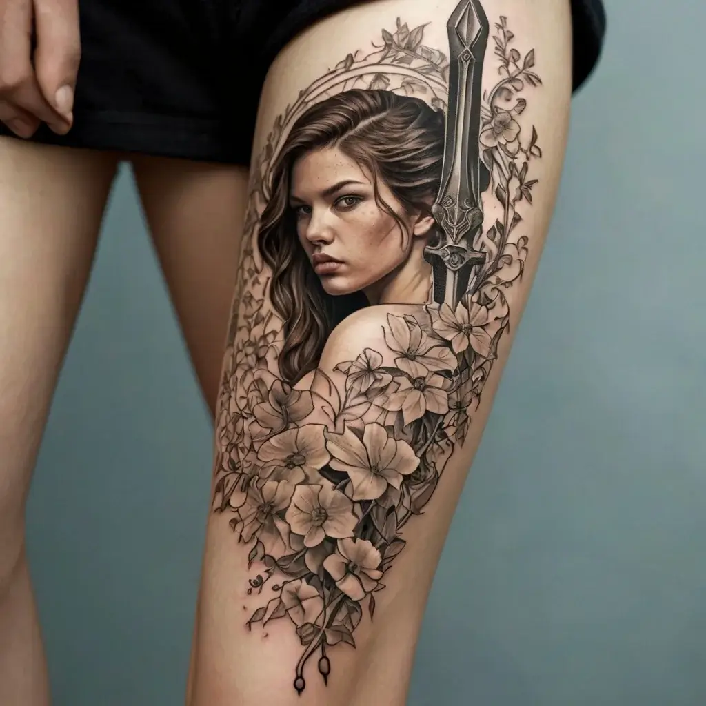 Feminine sword tattoos (22)