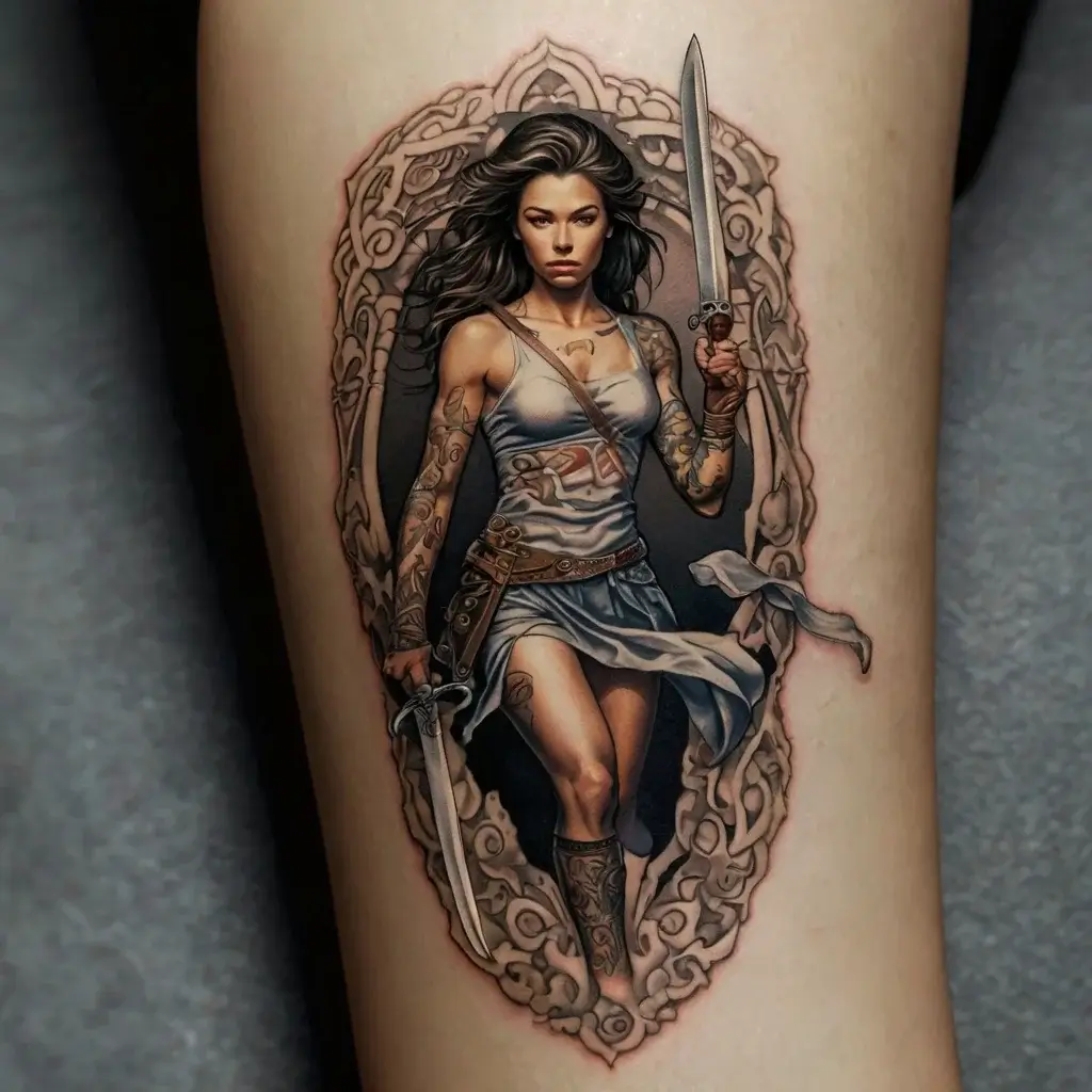 Feminine sword tattoos (29)