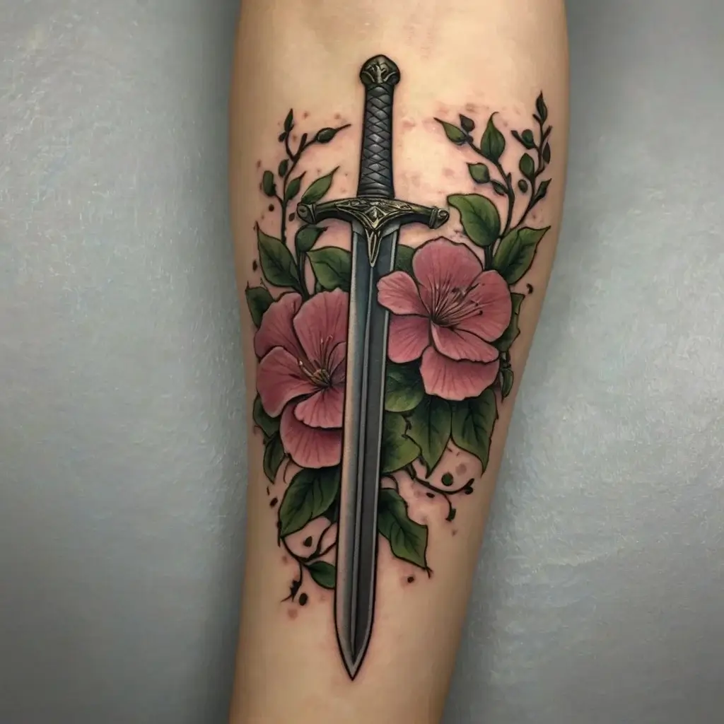 Feminine sword tattoos (30)