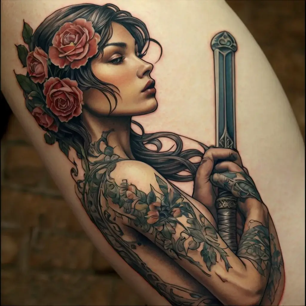 Feminine sword tattoos (55)