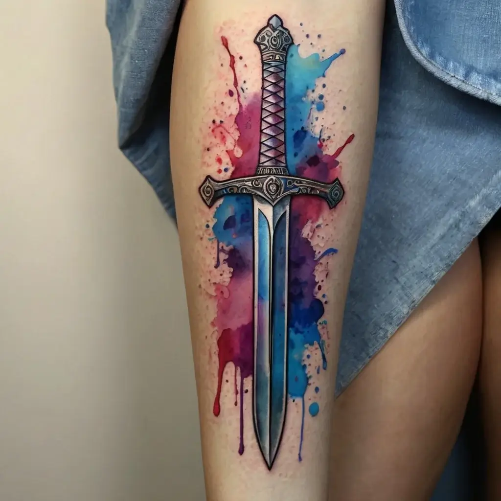 Feminine sword tattoos (69)