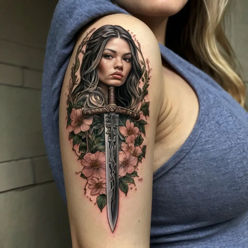 Feminine sword tattoos (8)