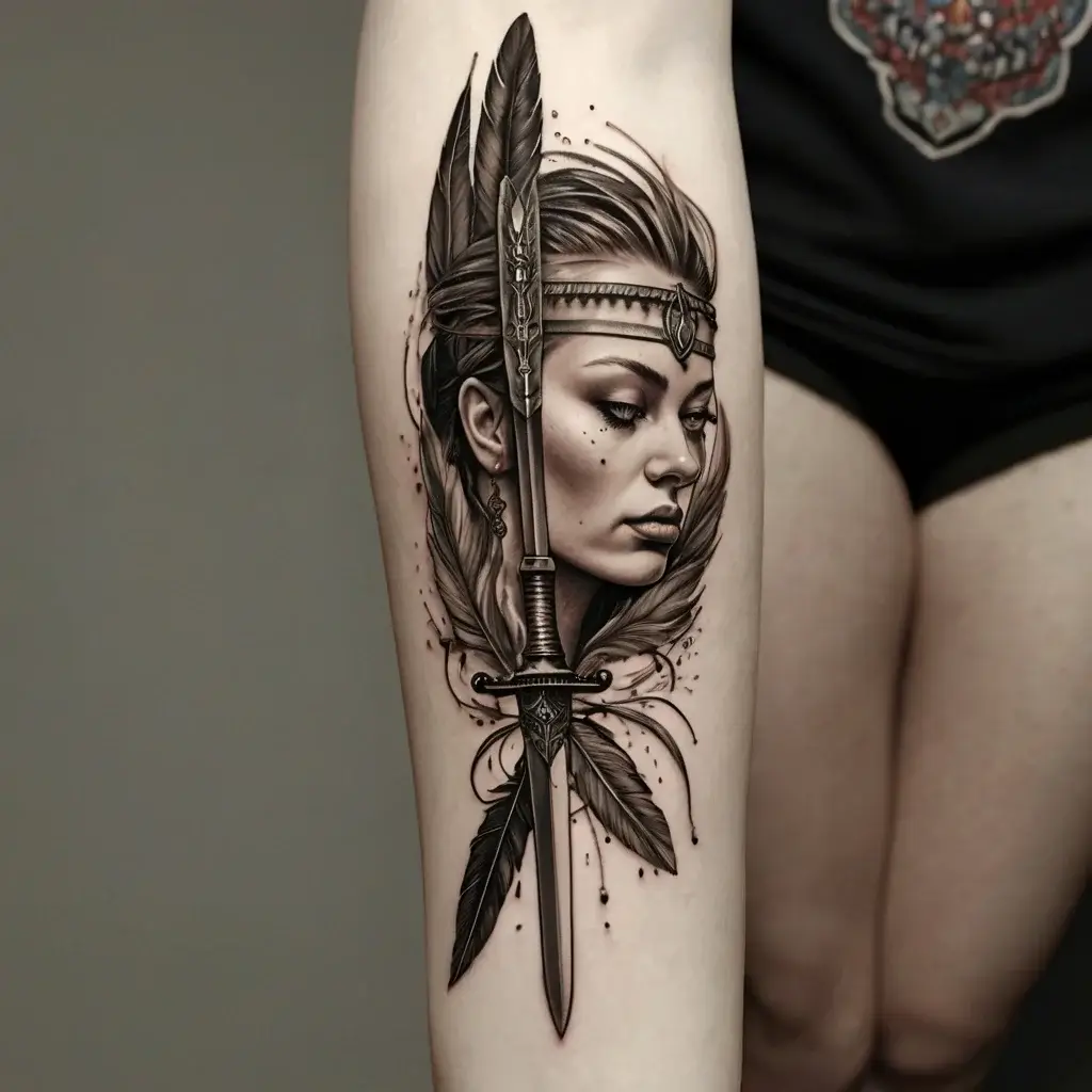 Feminine sword tattoos (9)