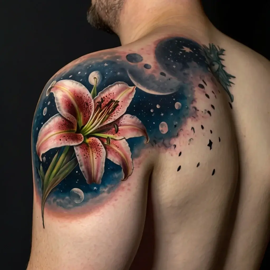 Stargazer Lily tattoos (24)