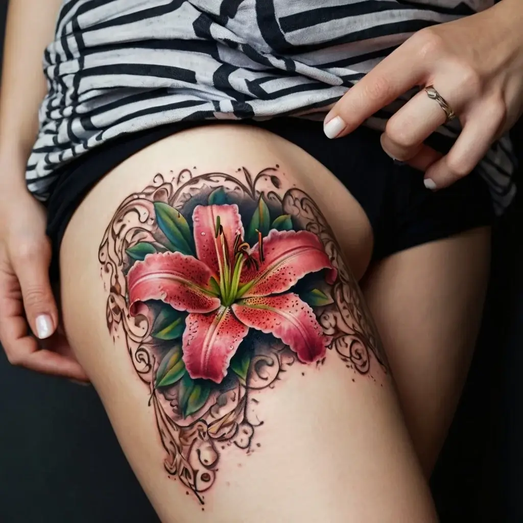 Stargazer Lily tattoos (35)