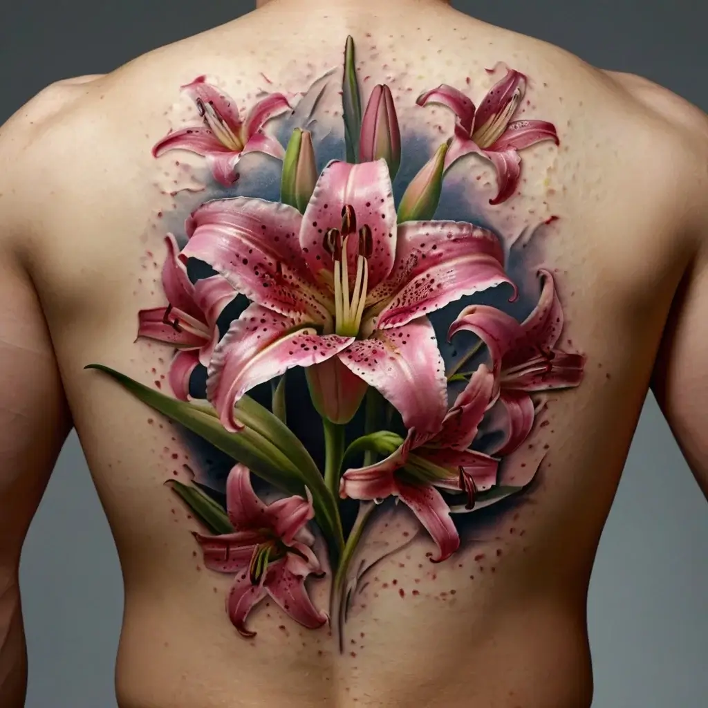 Stargazer Lily tattoos (42)