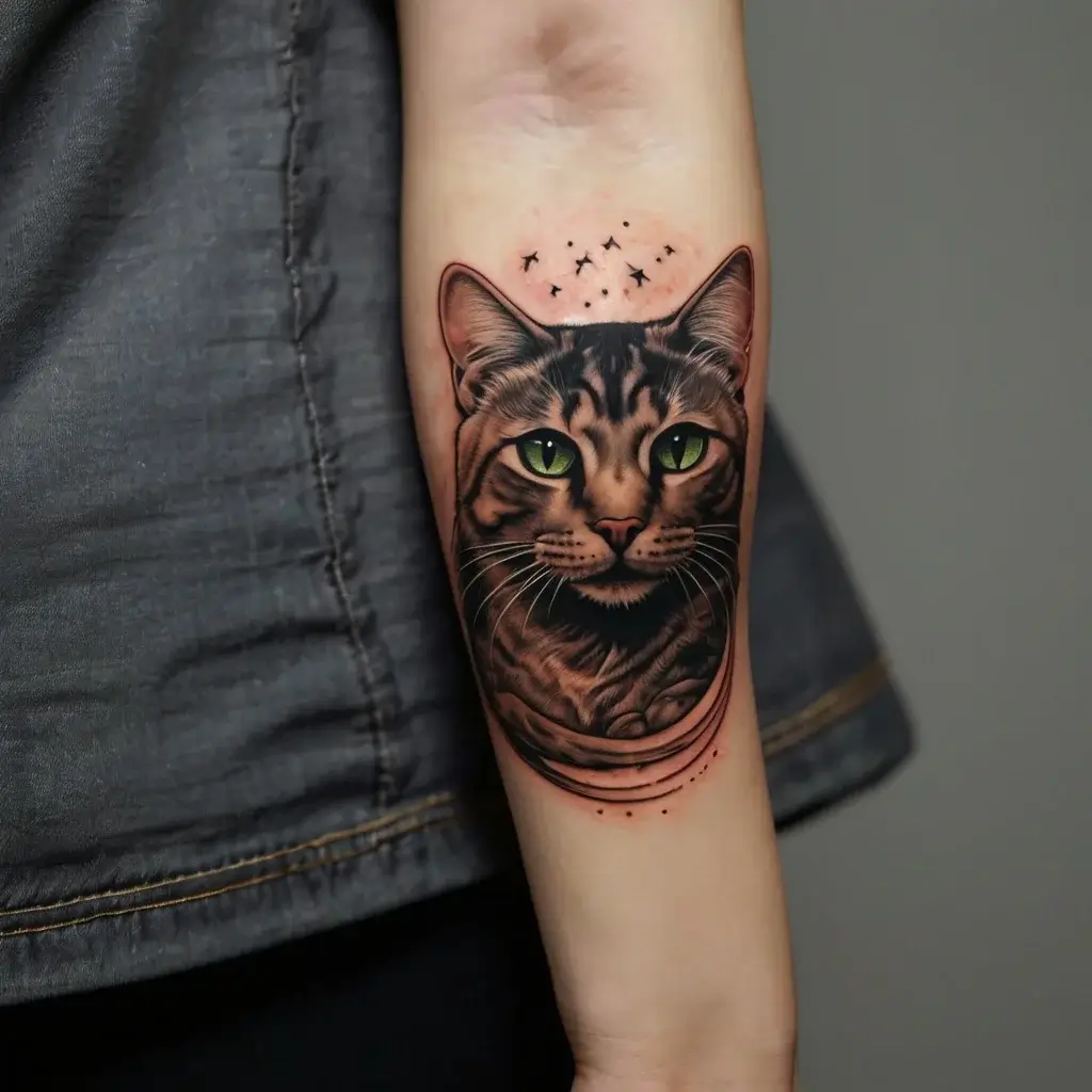 cat and moon tattoos (14)