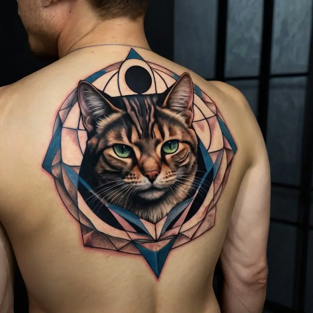 cat and moon tattoos (24)