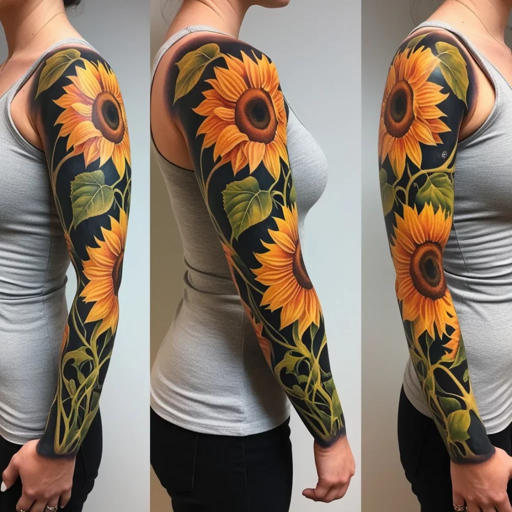 sunflower vine tattoos 