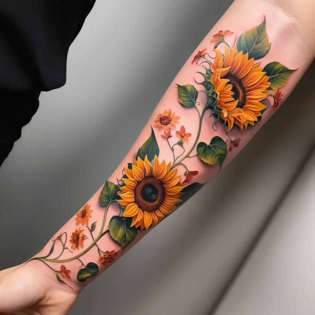 flower vine tattoos 2