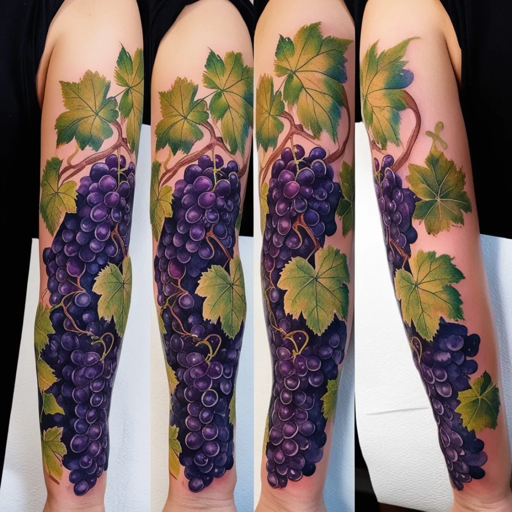 grapes vine tattoos 