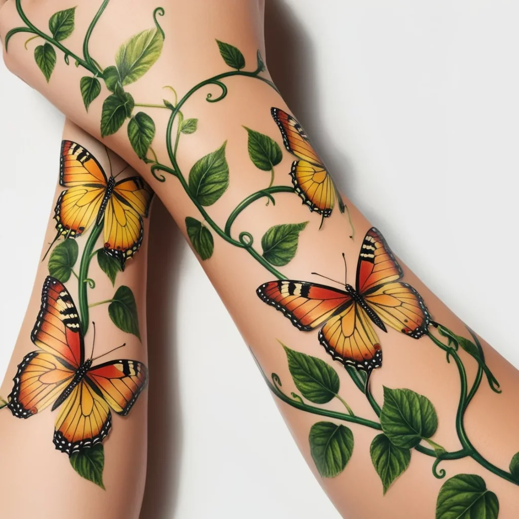 butterfly vine tattoos 3