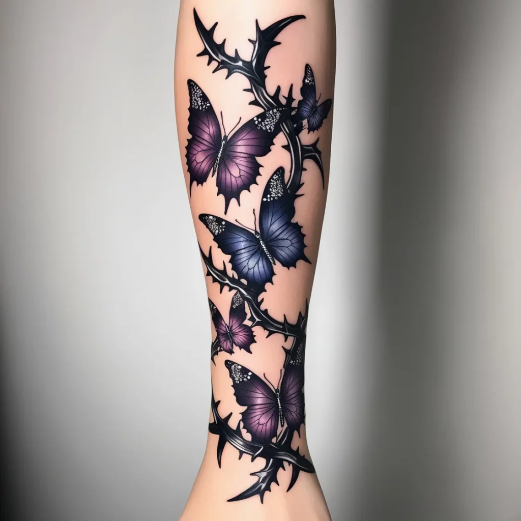 butterfly vine tattoo 