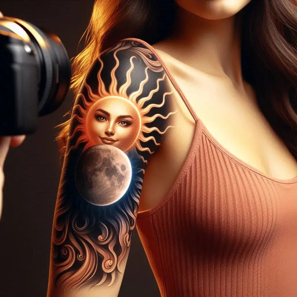 sun moon tattoos 