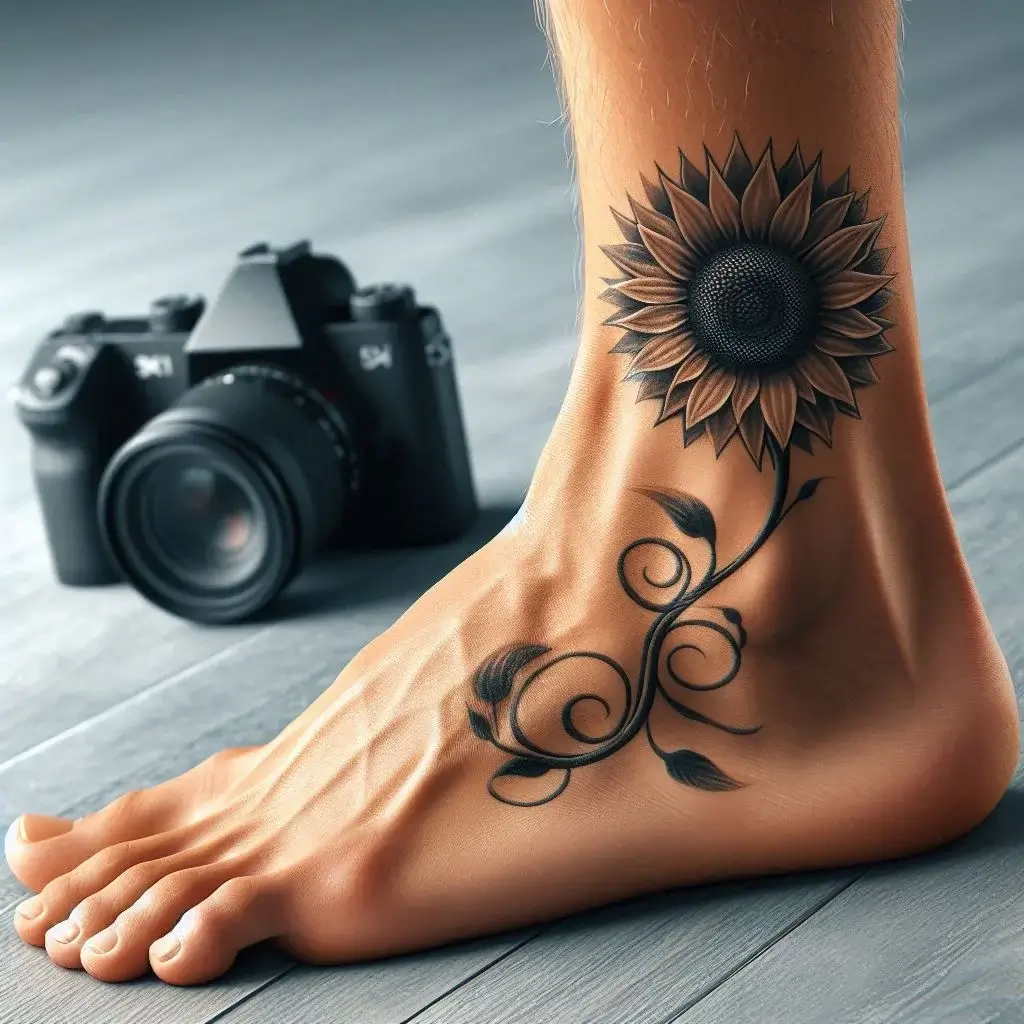 flower sun tattoos 