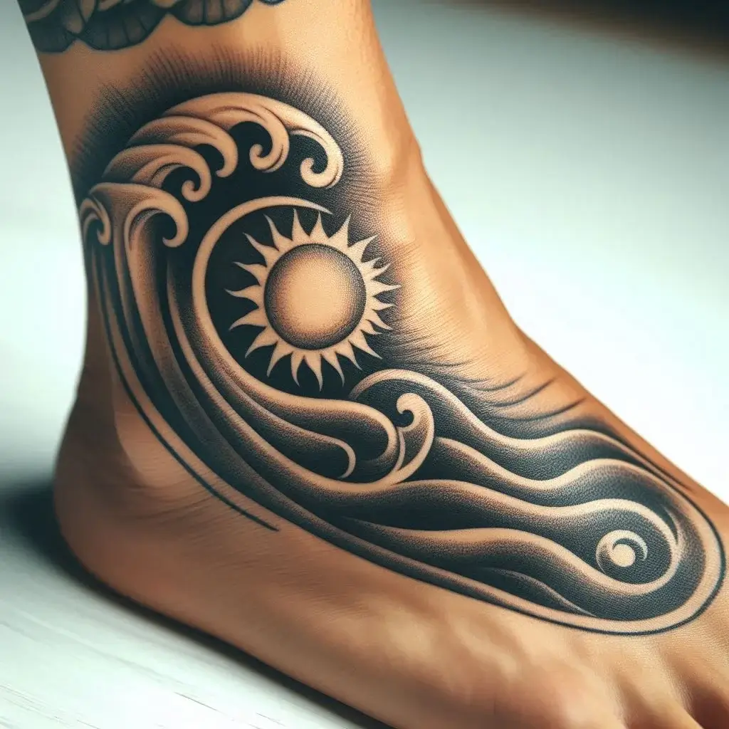 sun wave tattoos