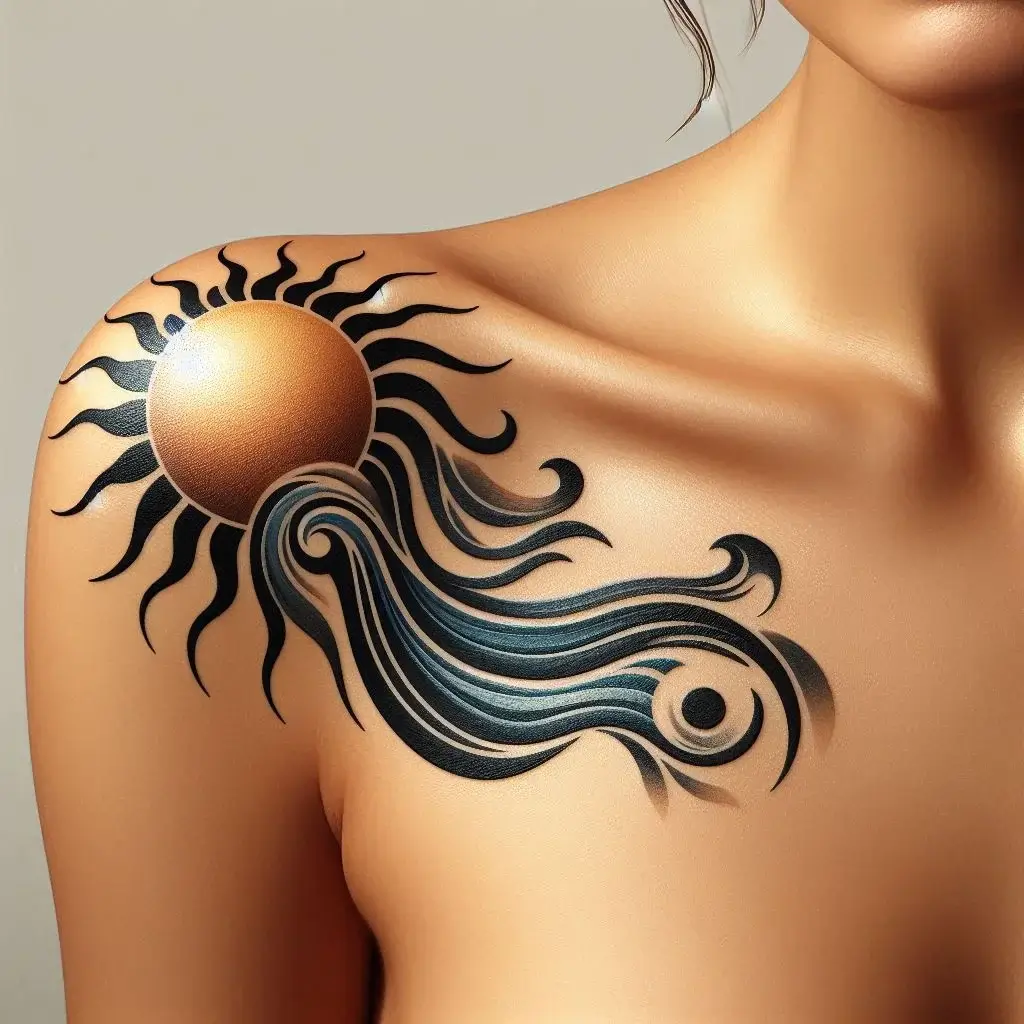 sun wave tattoos 9