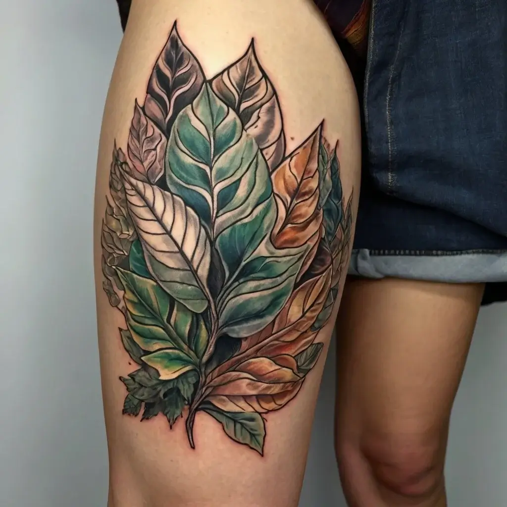 leaf tattoos (37)