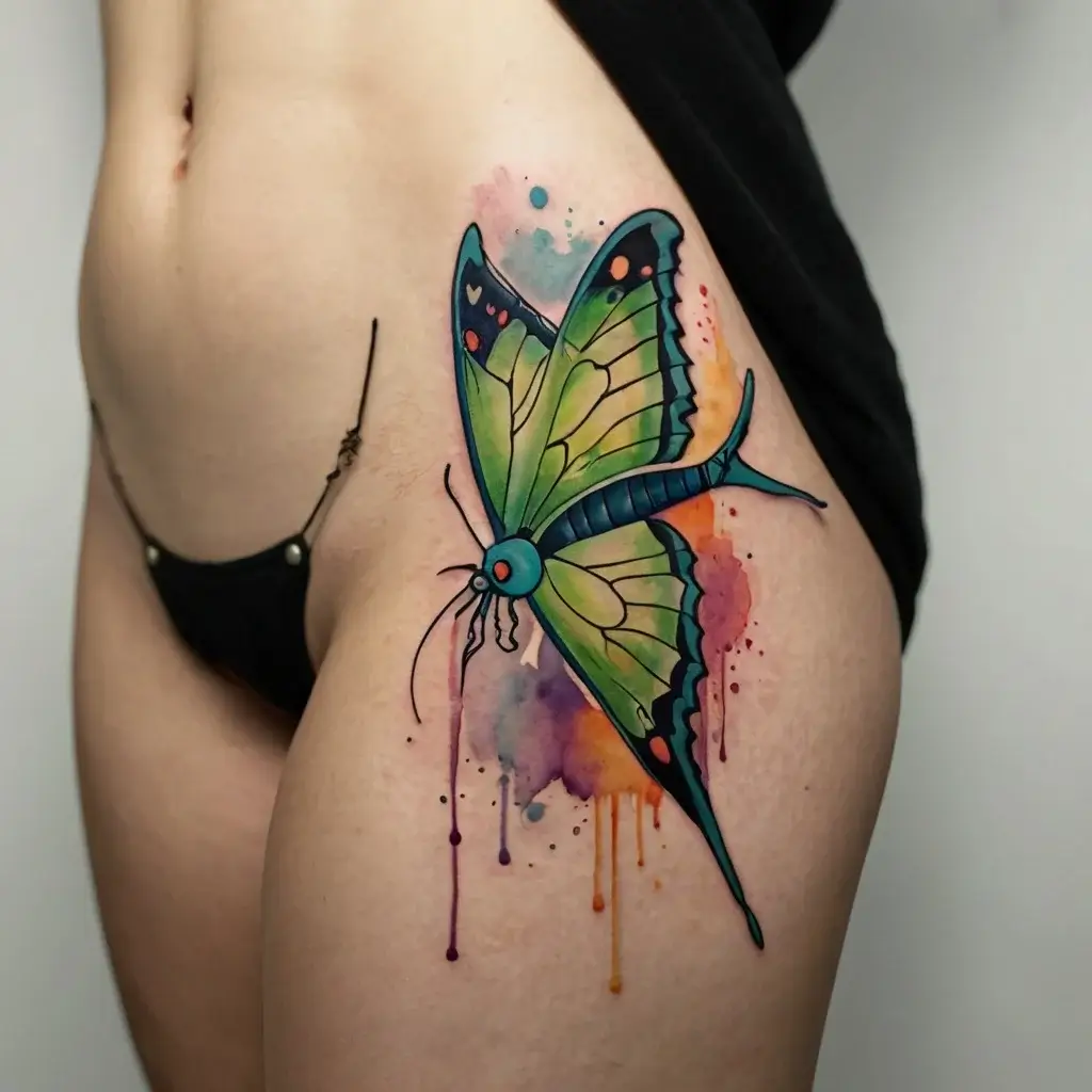 luna moth tattoos (10)