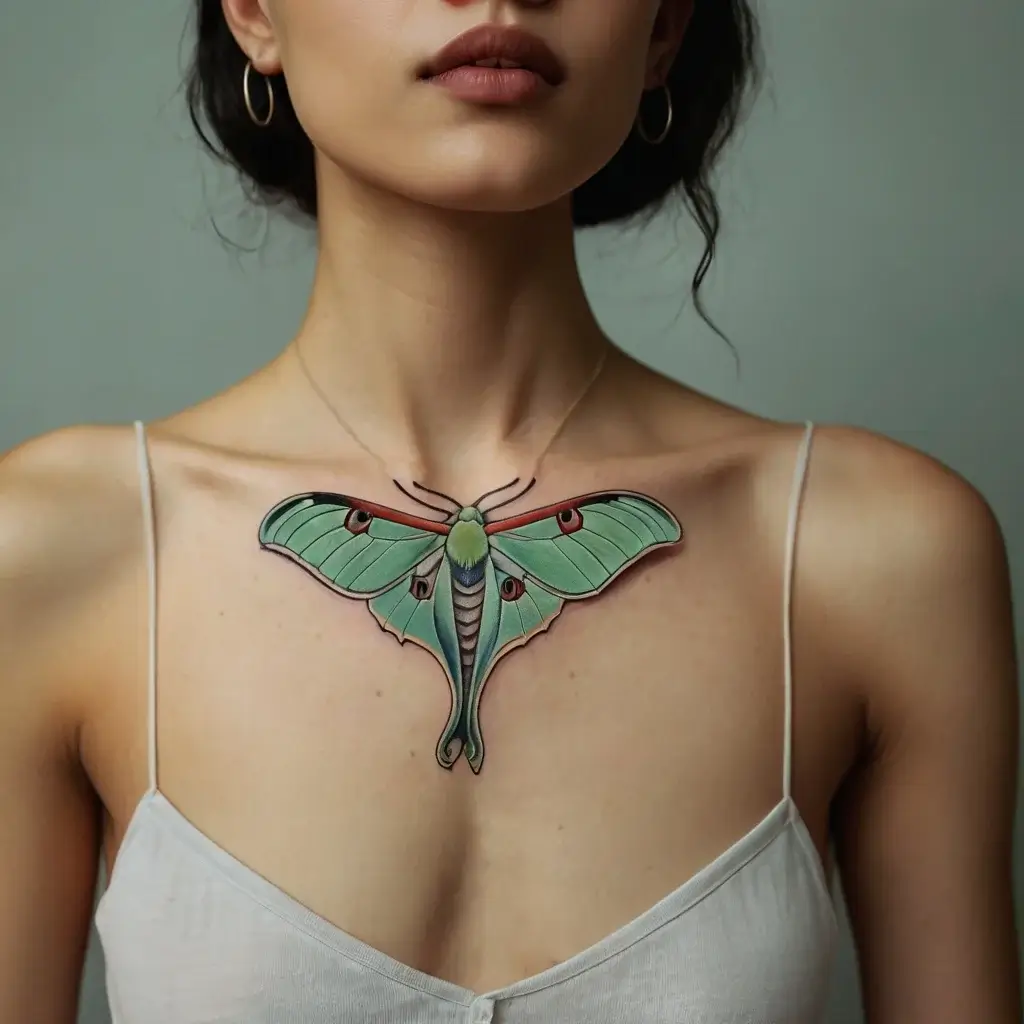 luna moth tattoos (29)