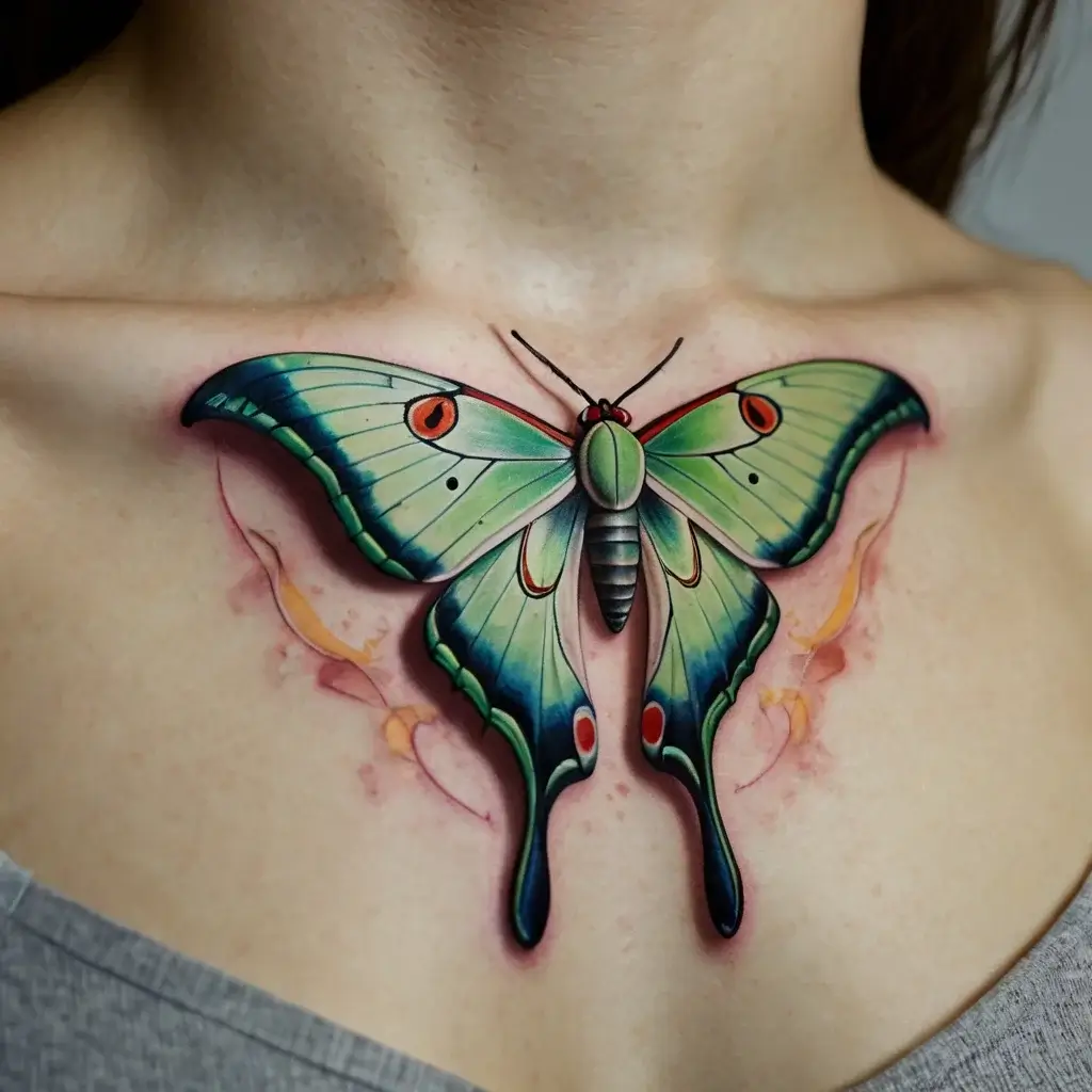 luna moth tattoos (5)