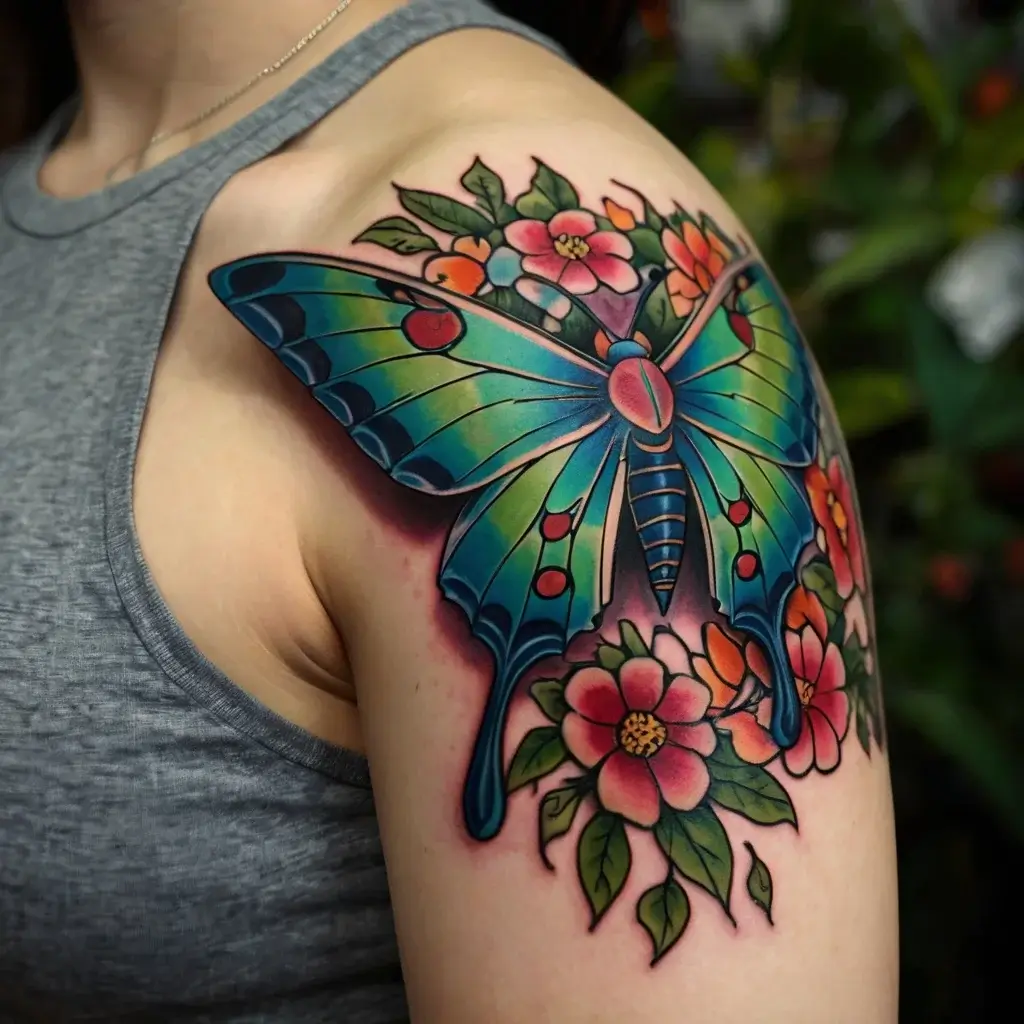 luna moth tattoos (71)