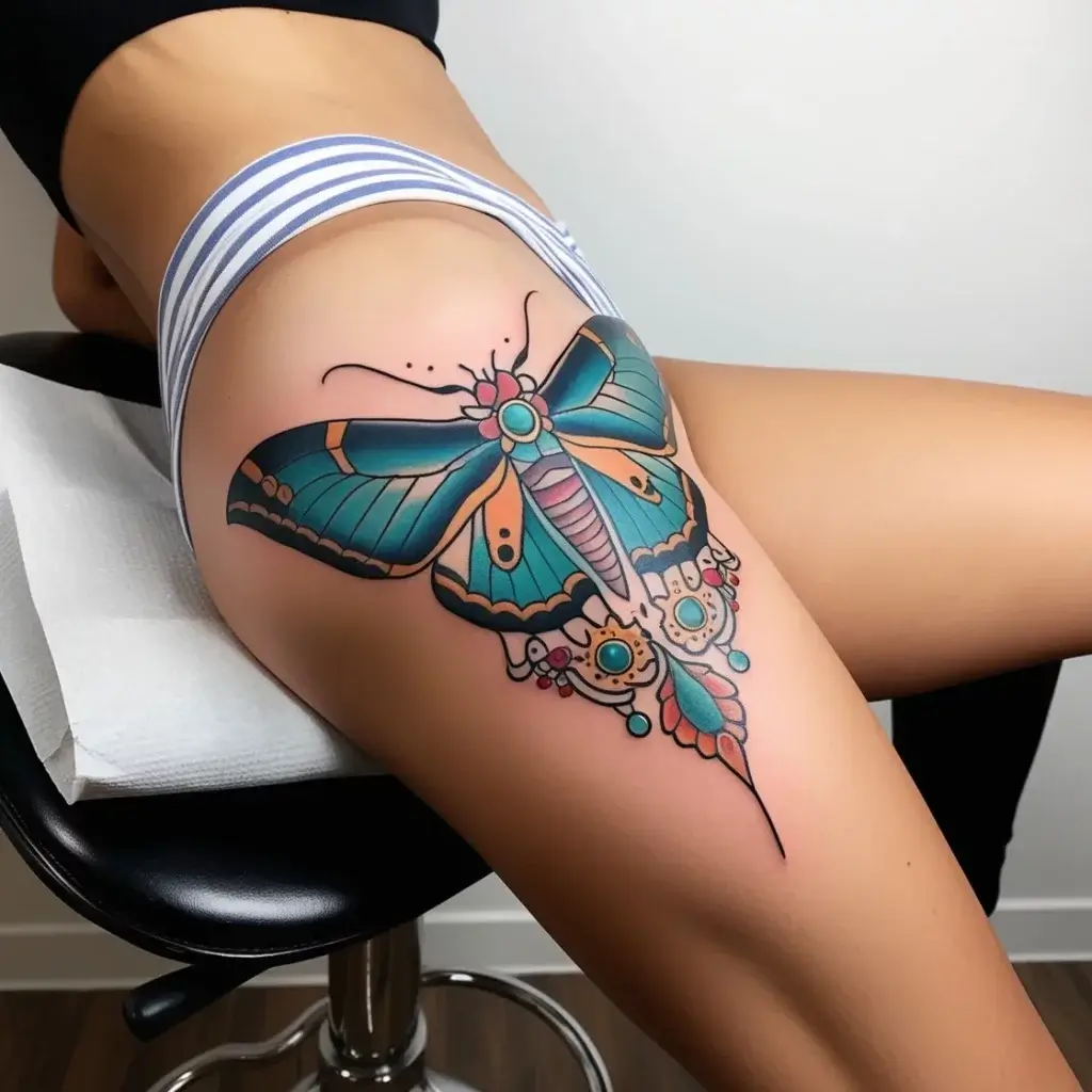 luna moth tattoos (83)