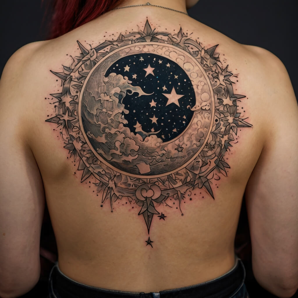 moon and stars tattoos (111)