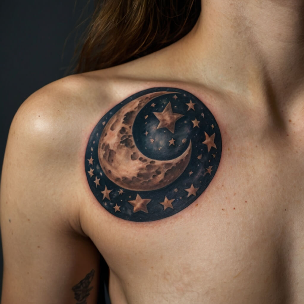 moon and stars tattoos (112)