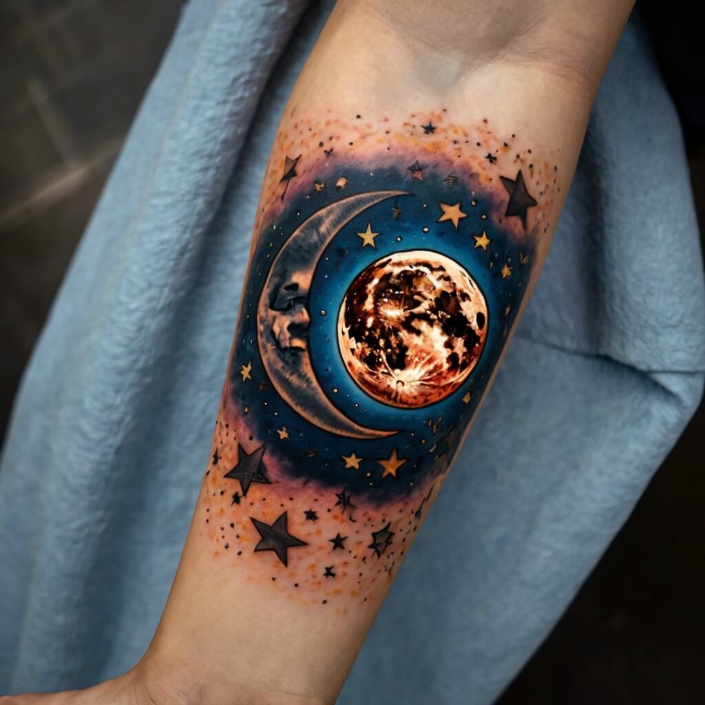 moon and stars tattoos (113)