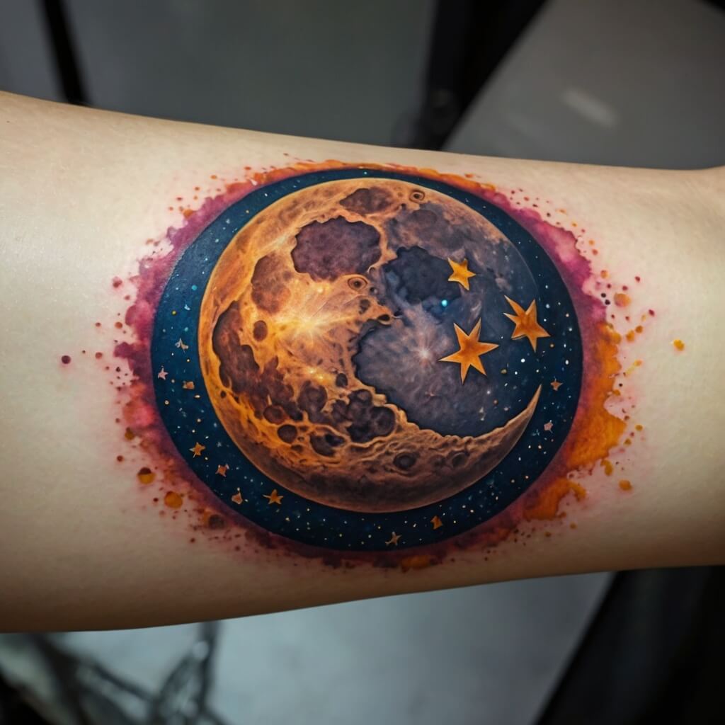 moon and stars tattoos (114)