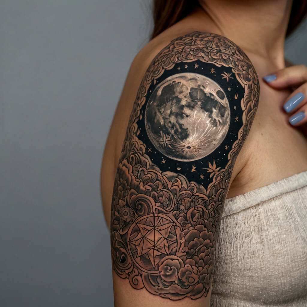 moon and stars tattoos (115)