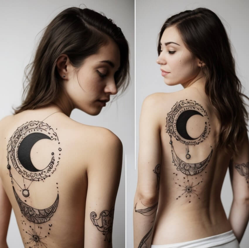 moon and stars tattoos (118)