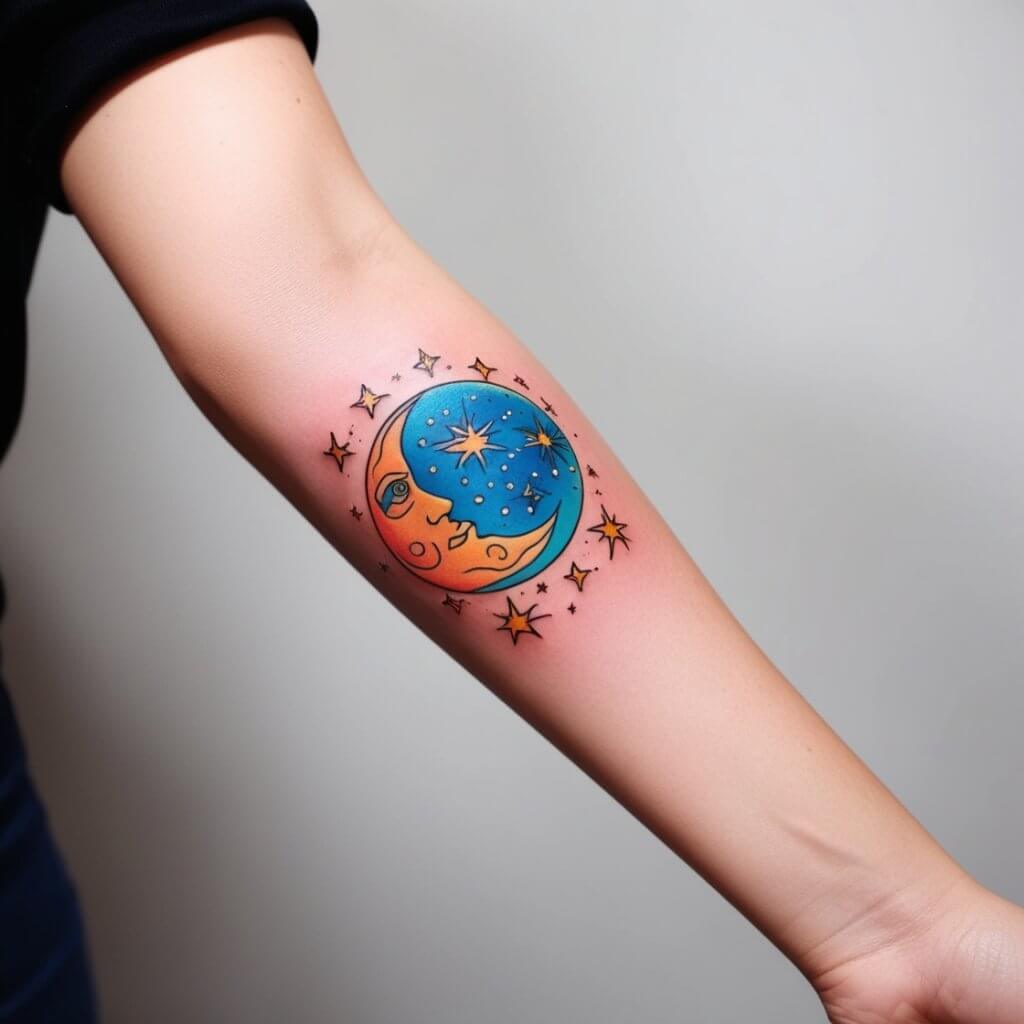 moon and stars tattoos (119)