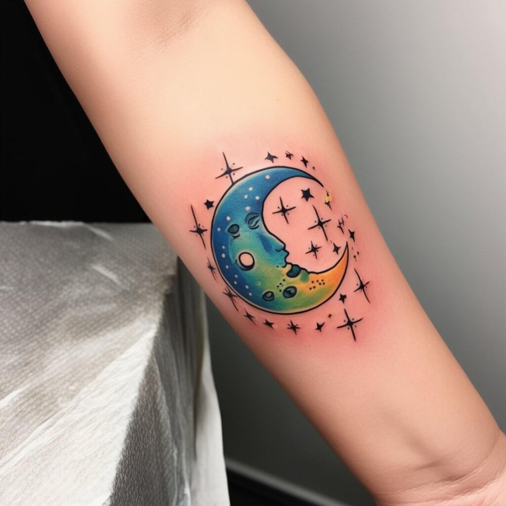 moon and stars tattoos (120)