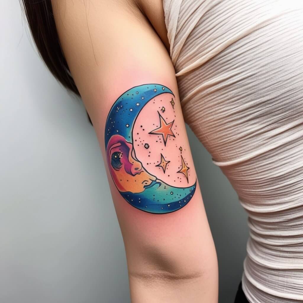 moon and stars tattoos (121)