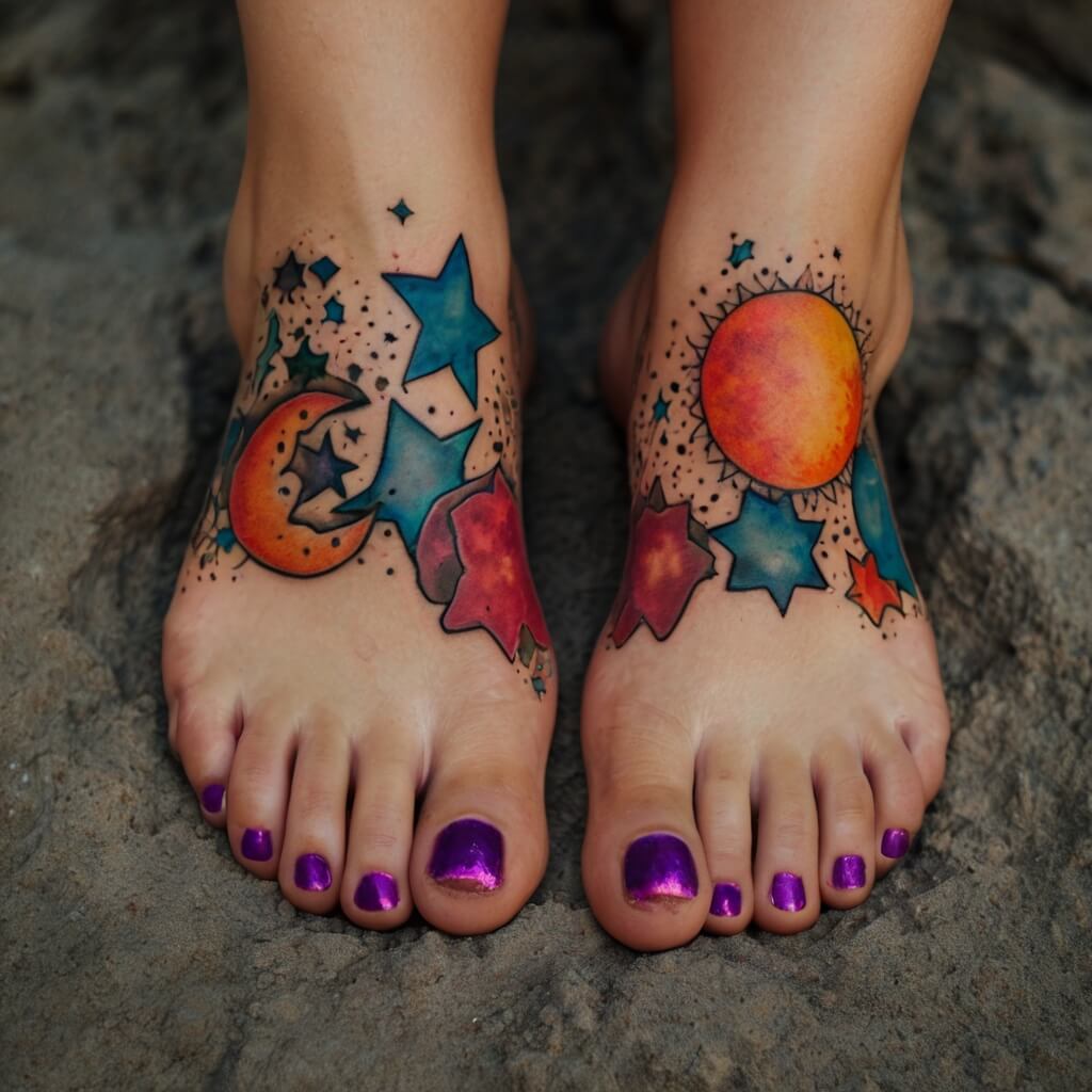 moon and stars tattoos (124)