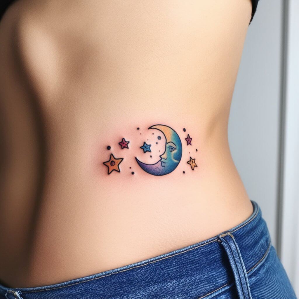 moon and stars tattoos (127)