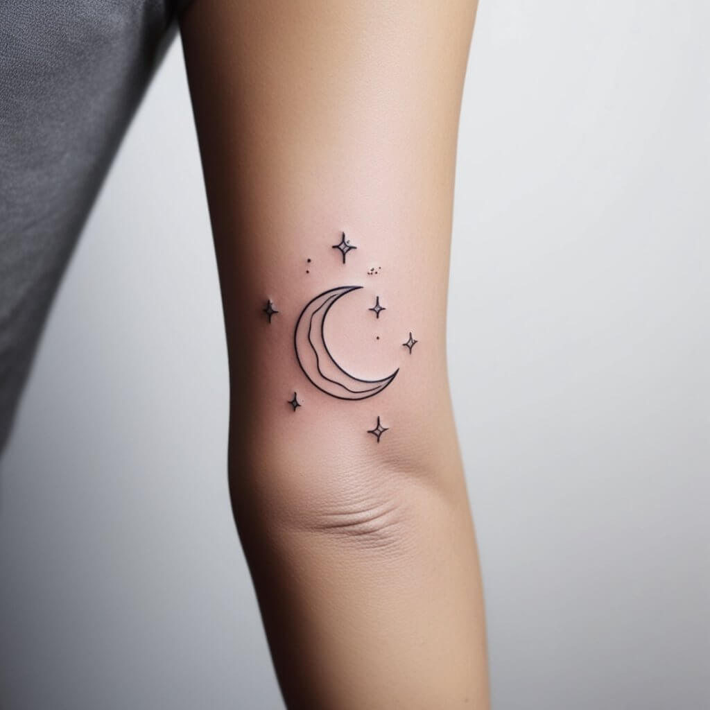 moon and stars tattoos (130)