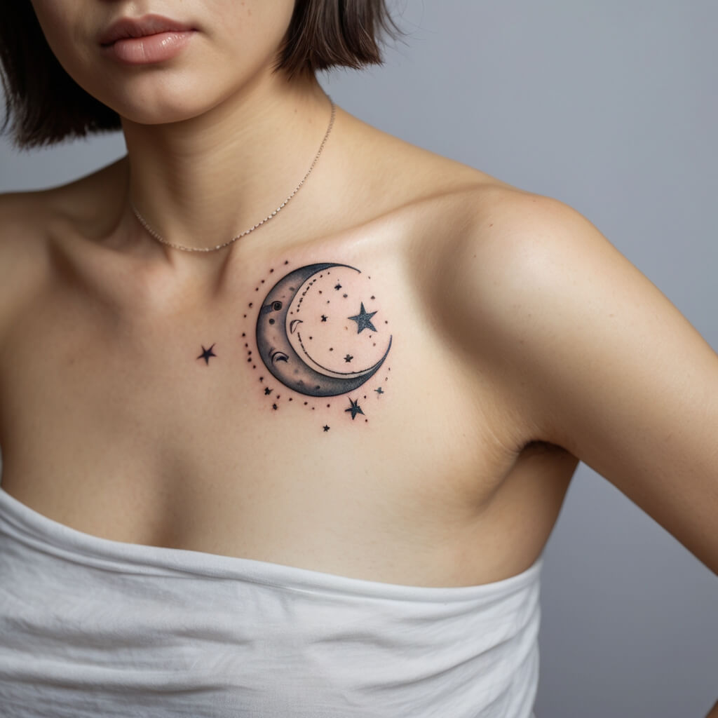 moon and stars tattoos (138)