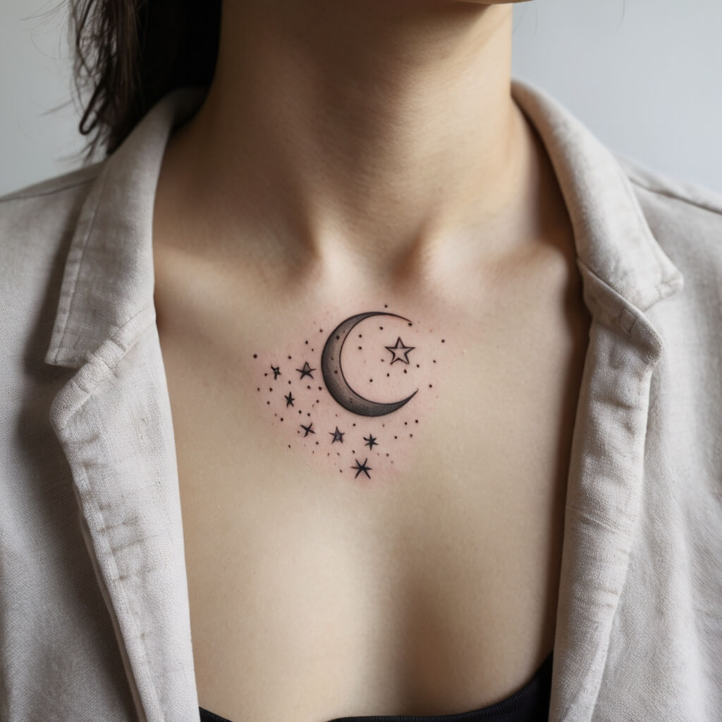 moon and stars tattoos (139)