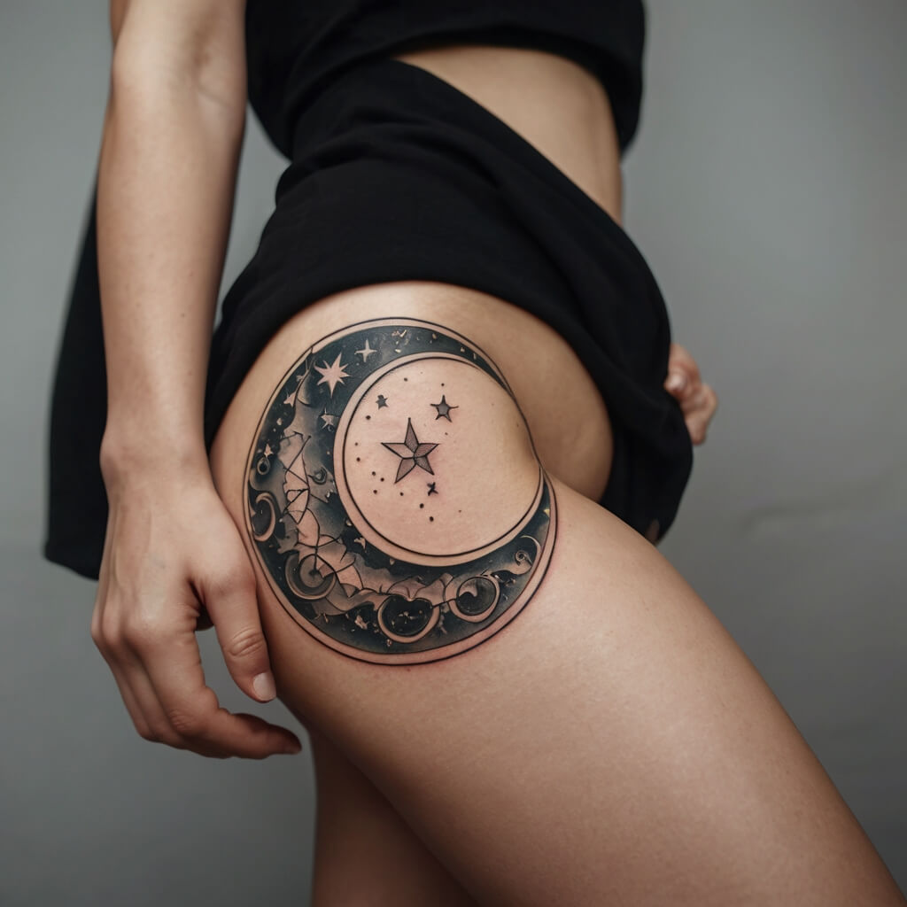 moon and stars tattoos (30)