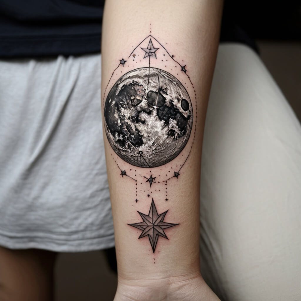 moon and stars tattoos (35)