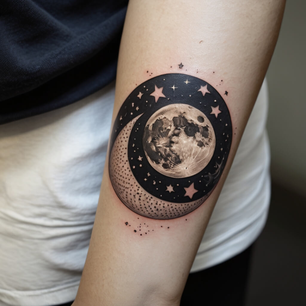 moon and stars tattoos (37)