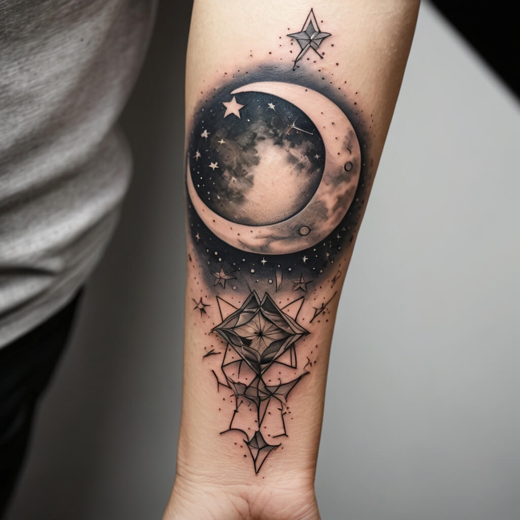 moon and stars tattoos (38)