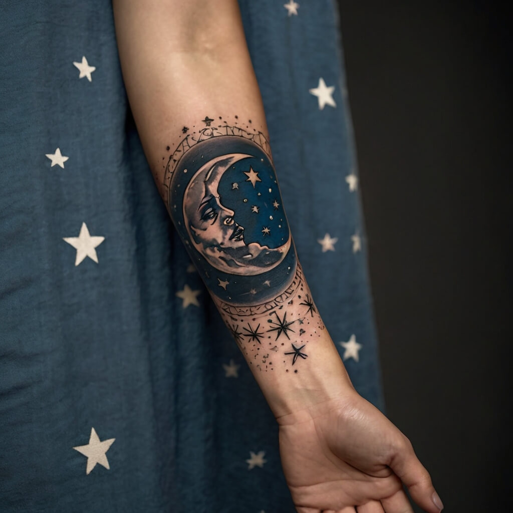 moon and stars tattoos (39)